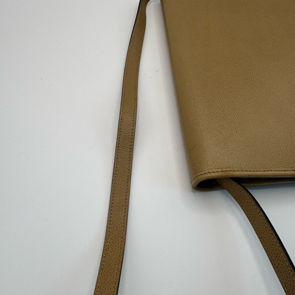 Vintage Christian Dior Crossbody Tan Leather Honeycomb Monogram Messenger - Picture 9 of 12